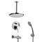 Chrome Tub and Shower System with Rain Ceiling Shower Head and Hand Shower